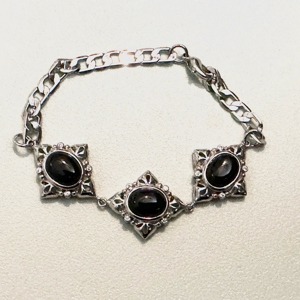 Vintage Silver and Black Girl’s Bracelet